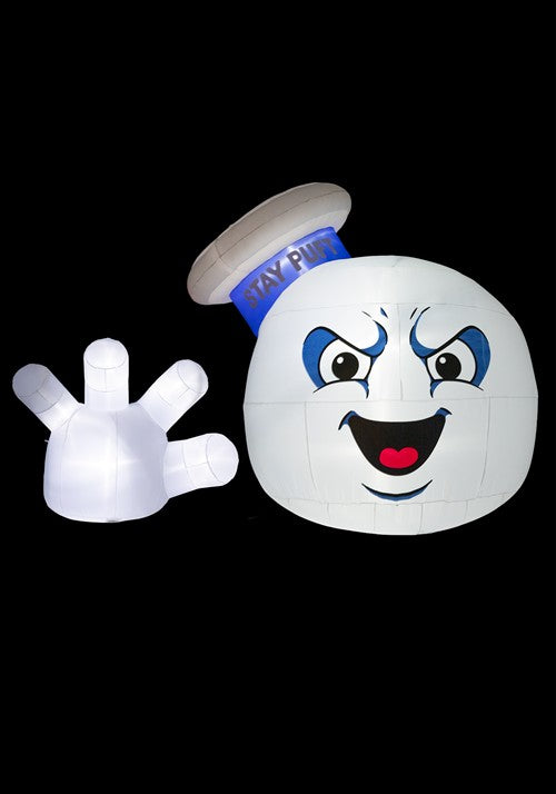 12FT Ghostbusters Inflatable Ground Breaker Stay Puft Head and Hand Decoration - US 0592