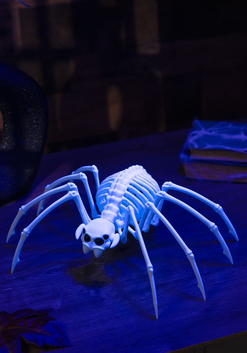 13.6" Black Light Ghostly Spooky Spider Skeleton Prop Decoration - US 0013