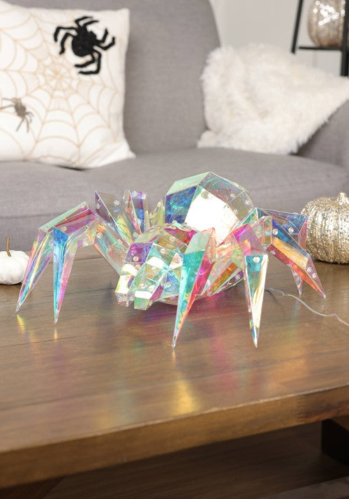 13.78-Inch USB Electric Lighted Holographic Hanging Spider Decoration - US 1655