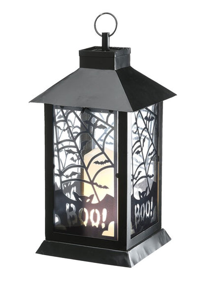 16-Inch Light Up Bats and Cobwebs Lantern Decoration - US 4390