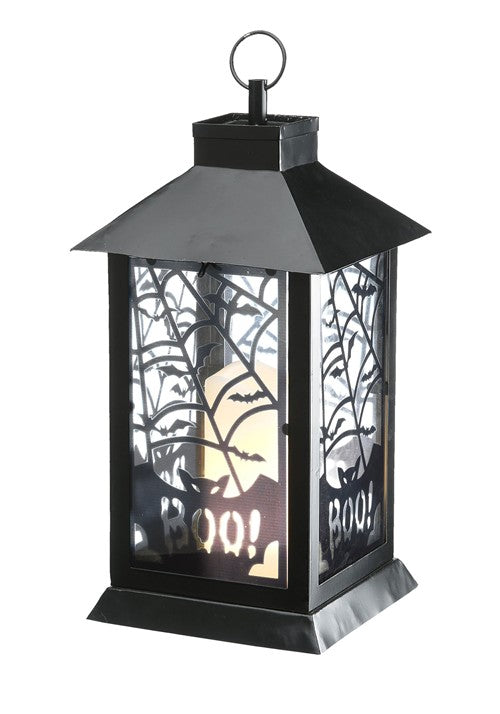 16-Inch Light Up Bats and Cobwebs Lantern Decoration - US 4390
