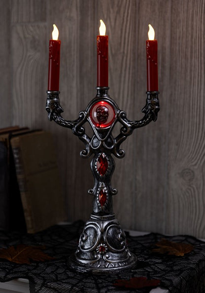 17.5-Inch LED Red Gothic Candelabra Decoration - US 5350