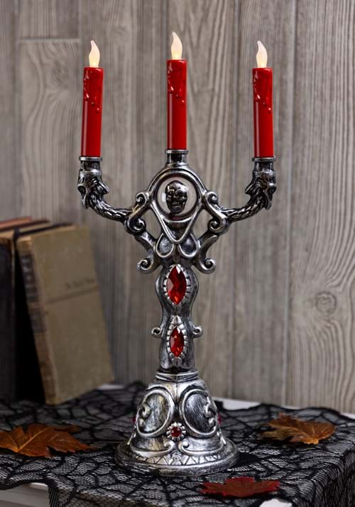 17.5-Inch LED Red Gothic Candelabra Decoration - US 5350