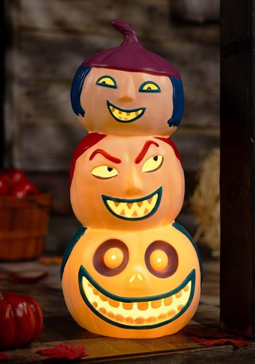 18 Inch Nightmare Before Christmas Lock, Shock and Barrel Light-Up Pumpkins Decoration - US 4532