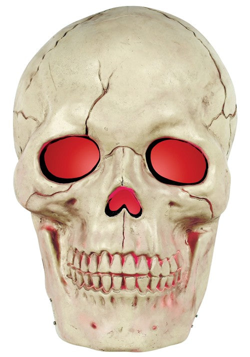 19.75-Inch Light Up and Sound Skull Halloween Decoration - US 5439