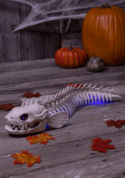 Light Up 19.25 Inch Electric Eel Halloween Decoration - US 7341