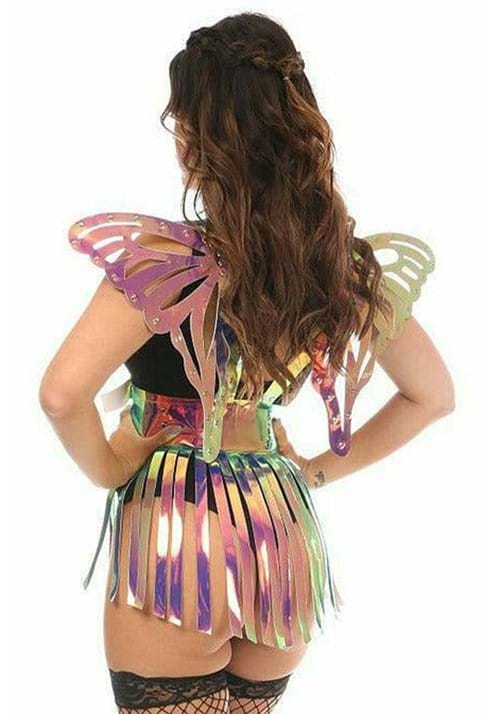 2 Piece Rainbow Gold Holo Harness and Skirt Set - US 8266