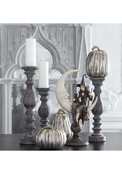 20-Inch Crescent Moon with Sitting Witch Decoration - US 3337