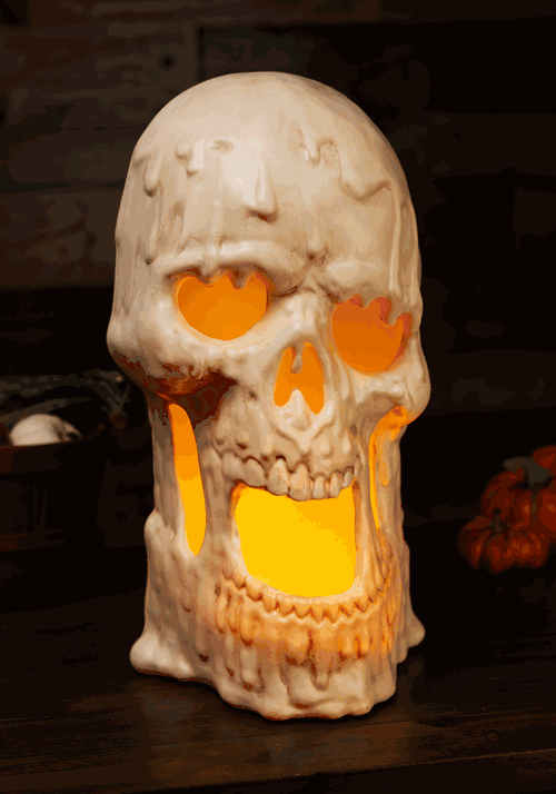 20-Inch Light Up Melting Skull Decoration - US 8809