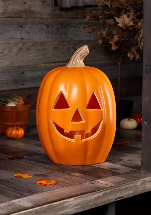 20-Inch Light Up Orange Pumpkin Decoration - US 5964