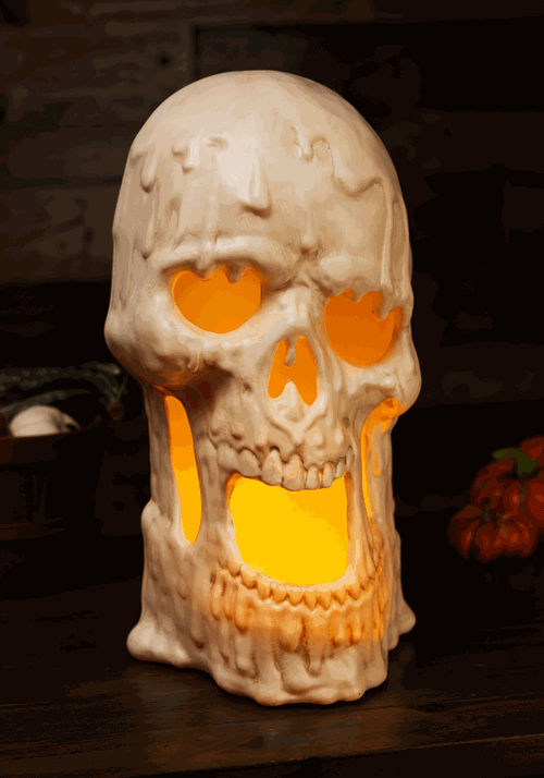 20-Inch Light Up Melting Skull Decoration - US 8809