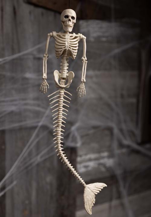 21-Inch Skeleton Mermaid Halloween Decoration - US 2193