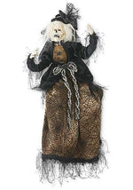 25-Inch Posable Sitting Halloween Zombie Lady Decoration - US 7467