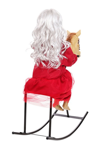 3.5FT Rocking Rebecca the Zombie Doll Animatronic Decoration - US 6916