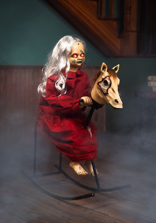 3.5FT Rocking Rebecca the Zombie Doll Animatronic Decoration - US 6916