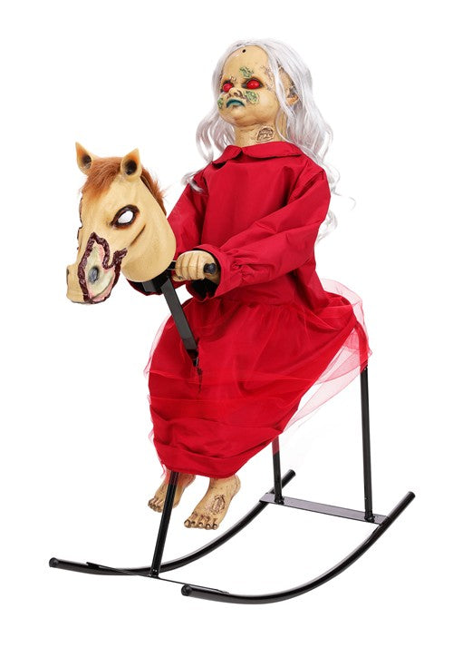 3.5FT Rocking Rebecca the Zombie Doll Animatronic Decoration - US 6916