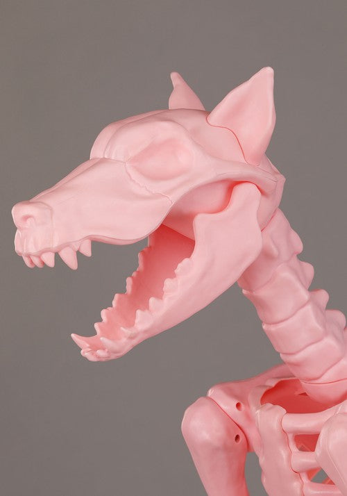3.8FT Roxy the Pink Skeleton Dog Halloween Decoration - US 7915