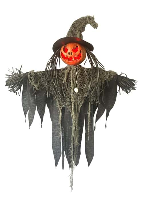 3FT Hanging Light Up Pumpkin Witch Prop Decoration - US 9367