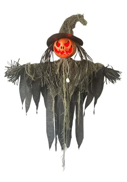 3FT Hanging Light Up Pumpkin Witch Prop Decoration - US 9367