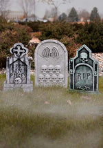 3 Piece 20-Inch Gothic Tombstone Halloween Decoration Set - US 9023