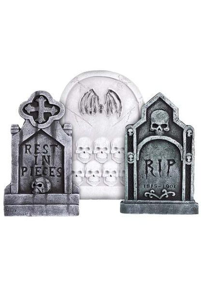 3 Piece 20-Inch Gothic Tombstone Halloween Decoration Set - US 9023