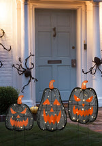 35-Inch Light Up Black Pumpkin 3 Piece Decoration Set - US 3801