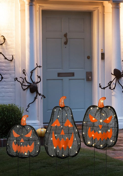 35-Inch Light Up Black Pumpkin 3 Piece Decoration Set - US 3801