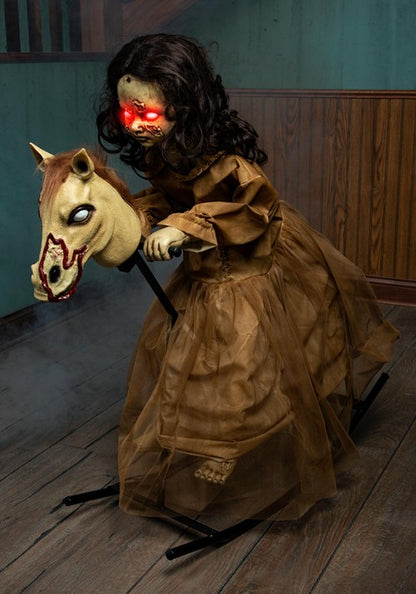 3.5FT Light Up Talking Doll on Animated Rocking Horse Decoration - US 2241