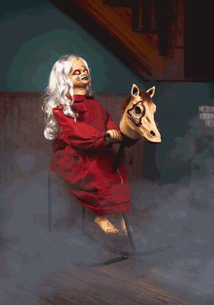 3.5FT Rocking Rebecca the Zombie Doll Animatronic Decoration - US 6916