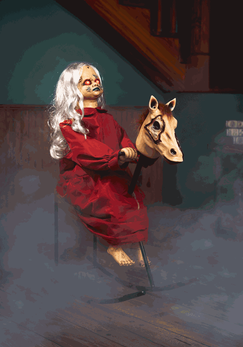 3.5FT Rocking Rebecca the Zombie Doll Animatronic Decoration - US 6916