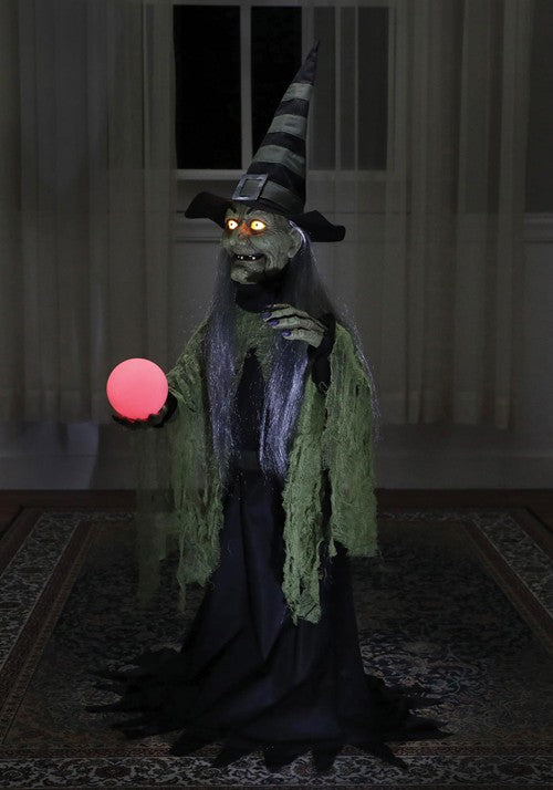 3FT Animated Fortune Teller Witch Halloween Decoration - US 3973