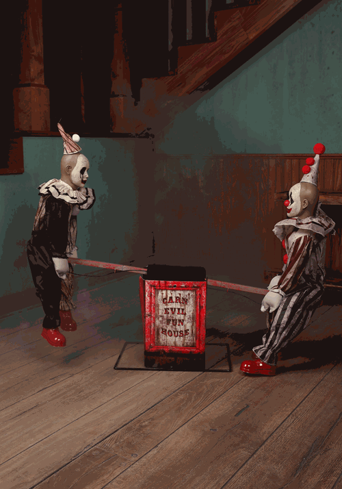 36-Inch See Saw Clowns Animated Decoration - US 0146