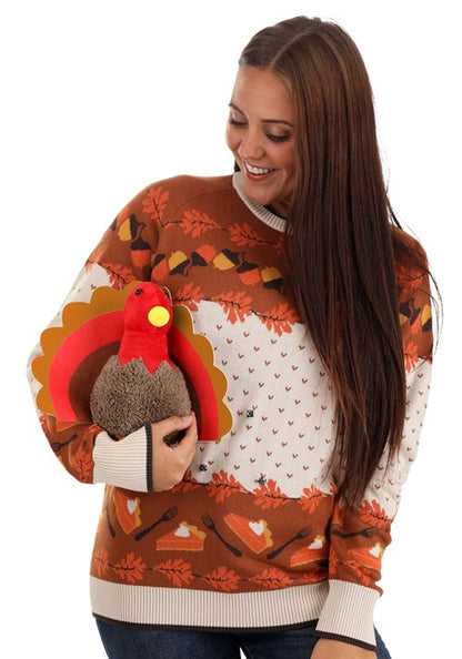 3D Turkey Adult Ugly Holiday Sweater - US 9849