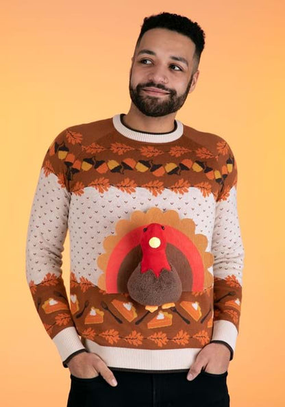 3D Turkey Adult Ugly Holiday Sweater - US 9849