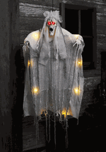 3FT Hanging Light Up Ghost Halloween Decoration - US 2394