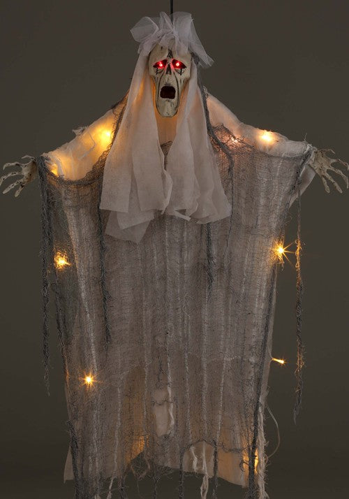 3FT Hanging Light Up Ghost Halloween Decoration - US 2394