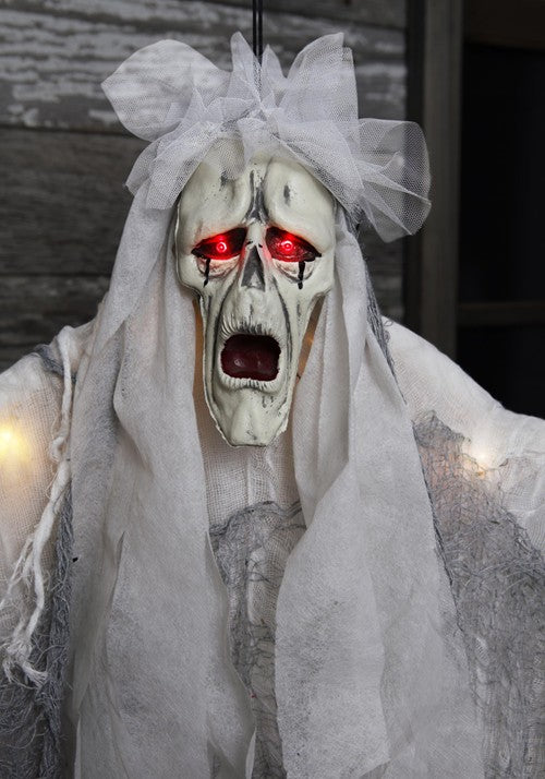 3FT Hanging Light Up Ghost Halloween Decoration - US 2394