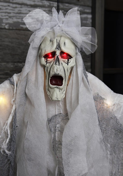 3FT Hanging Light Up Ghost Halloween Decoration - US 2394