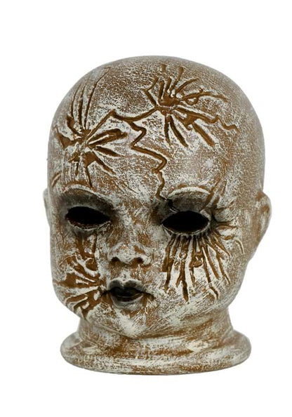 4.5-Inch Cracked Doll Head Halloween Decoration - US 7067