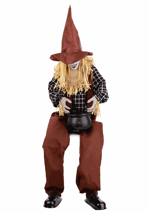4.5FT Jumpy Juniper the Startling Scarecrow Animatronic Decoration - Scream Saver - US 1755