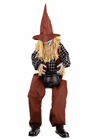 4.5FT Jumpy Juniper the Startling Scarecrow Animatronic Decoration - Scream Saver - US 1755