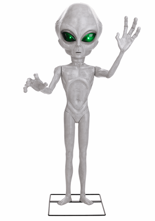 4.5FT Little Grey Man Alien Animatronic Decoration - US 5219