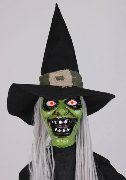 4FT Seated Cackling Witch Animatronic Decoration - Scream Saver - US 7675