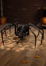 40" Black Skeleton Spider with Light Up Eyes and Timer Halloween Decoration - US 3557
