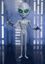 4.5FT Little Grey Man Alien Animatronic Decoration - US 5219