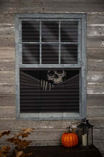 47" Peeking Skeleton Curtain Halloween Decoration - US 9991