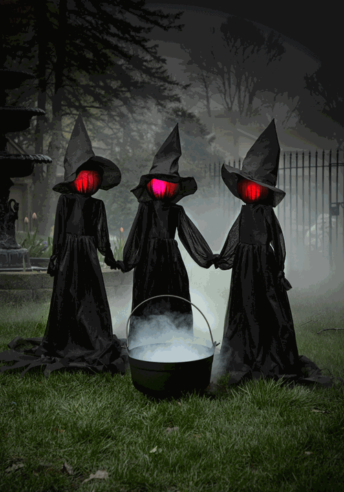 4FT Holding Hands Set of 3 Witches Halloween Decoration - US 1895