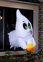 4FT Inflatable Window Breaker Cute Ghost Escaping Prop Decoration - US 6008