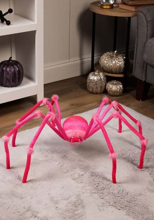 4FT Plush Neon Pink Spider Prop Decoration - US 6687