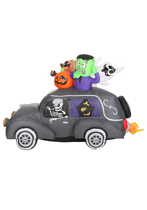4FT Spooky Hearse Inflatable Halloween Decoration - US 8999